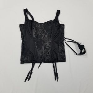 NWT Torrid Corset Thong Set Lingerie Lace Up Plus Size Black 42